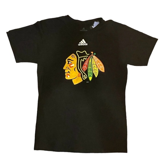 Adidas Mens Chicago Blackhawks Logo Graphic T-Shirt, Black, Medium - Picture 1 of 7